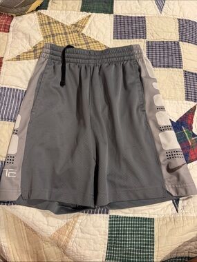 Nike Men’s Gray Athletic Mesh Shorts with Light Gray Side Panels